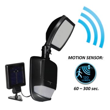 DURACELL Sensorstyret solcelle spot 120 lumen - Sort